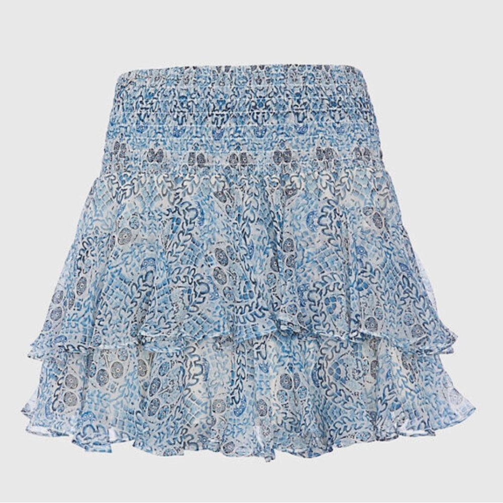 Twelfth Street by Cynthia Vincent Blue Ruffled Mini Skirt